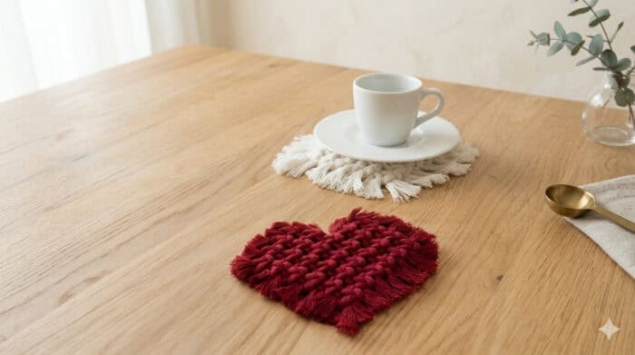 Macramé prostírání návod na podšálek